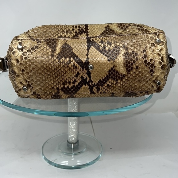 Vintage Python Zip Top Shoulder Bag Adjustable Length Strap - Picture 4 of 16